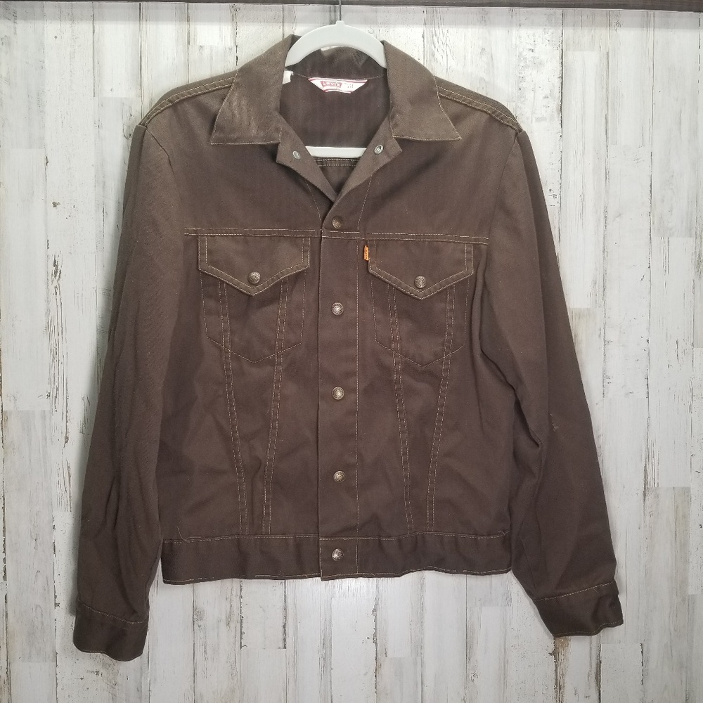 Vintage 70s Levi Orange Tag Brown Trucker Jacket